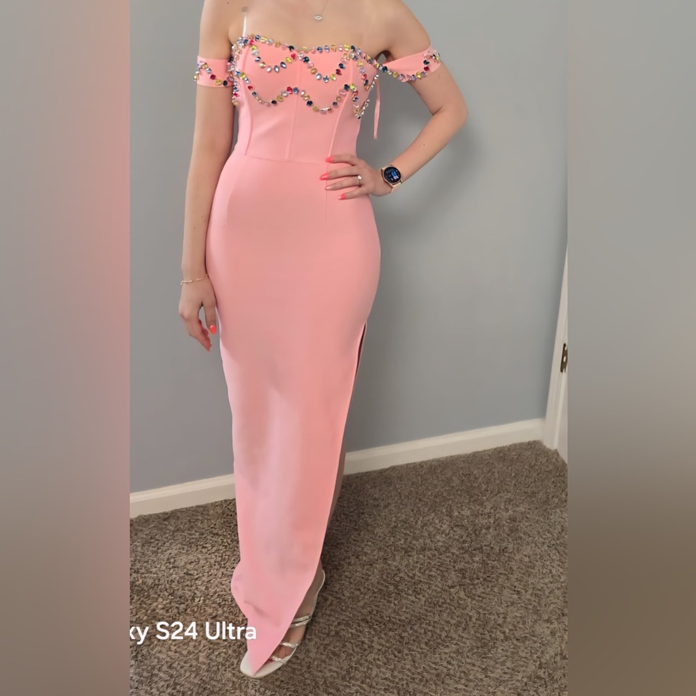 Elegant Pink Strapless Dress